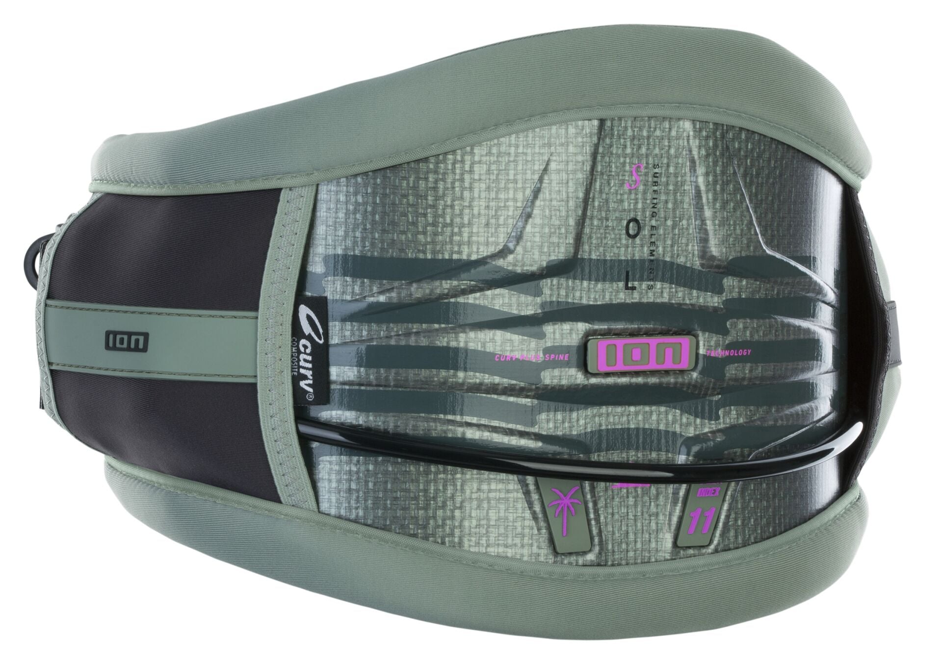 2024 Sol Curv 11 Kitesurf Harness - Light Olive