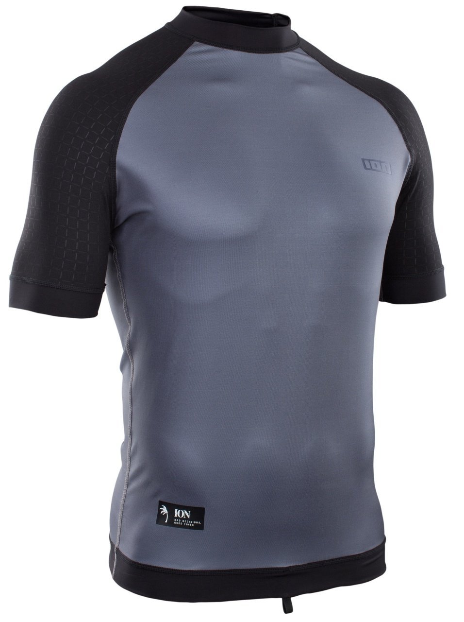 ION Likra Bay Kısa Kol - Gri / Siyah