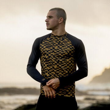 ION - Erkek Uzun Kol Likra - Checkered Gold