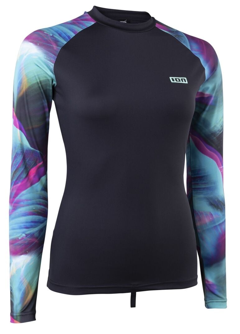 ION - Lizz Uzun Kol Bayan Likra - Tropical Palm Glitch desen